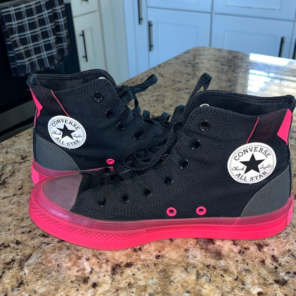 Converse Chuck Taylor All Star CX Hi Top Sneakers – Black/Hot Pink – Size 5.5 Me - Picture 1 of 8